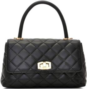 img 4 attached to 👜 Quilted Flap Crossbody Handbags, Convertible Designer-Inspired Purse for Women - Black, White, Champagne Gold