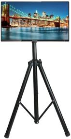 img 1 attached to 📺 Premium Height Adjustable Black Tripod TV Display Stand: Fits 32" to 55" Flat Screens - Portable and Sturdy