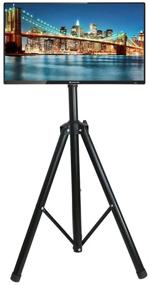 img 4 attached to 📺 Premium Height Adjustable Black Tripod TV Display Stand: Fits 32" to 55" Flat Screens - Portable and Sturdy