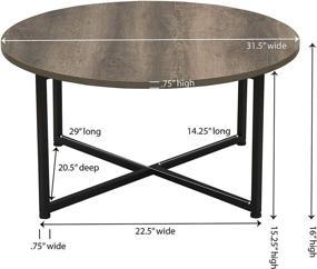 img 2 attached to 🏠 Stylish and Functional Grey Top Ashwood Round Coffee Table for Modern Households