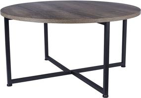 img 4 attached to 🏠 Stylish and Functional Grey Top Ashwood Round Coffee Table for Modern Households