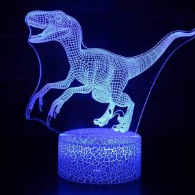 img 1 attached to 🦖 4PCS 3D Dinosaur Night Light Lamp Set, 16 Color Changing Night Lights with Remote Control, Animal Toys Night Light for Boys Girls and Kids Bedroom, Ideal Xmas Birthday Gift - BLUELAMP 8503