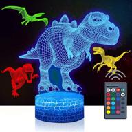 🦖 4pcs 3d dinosaur night light lamp set, 16 color changing night lights with remote control, animal toys night light for boys girls and kids bedroom, ideal xmas birthday gift - bluelamp 8503 логотип