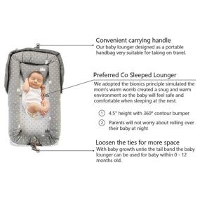 img 2 attached to 👑 GORSETLE Baby Lounger Nest, Crown Design, Anti-Roll Co-Sleeping Bed, Ultra Soft & Breathable Newborn Lounger Crib Bassinet - Portable and SEO-Friendly