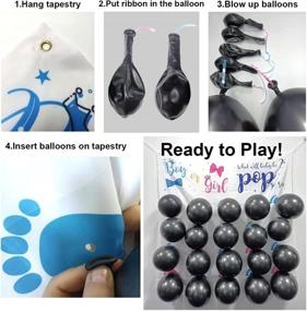 img 1 attached to 🎉 Gender Reveal Party Supplies Kit - Baby Gender Prediction Balloons Game for Girl or Boy, Confetti with Pink, Blue, and Black - He or She Party, What Will it Bee Gender Reveal Party Supplies