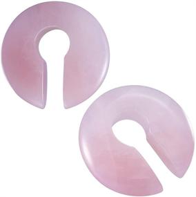 img 4 attached to LIZD 2pcs Keyhole Stone Ear Weights: Stunning 🔑 Heavy Earring Hangers for Stretched Ears (00g or Above)