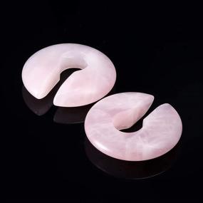 img 1 attached to LIZD 2pcs Keyhole Stone Ear Weights: Stunning 🔑 Heavy Earring Hangers for Stretched Ears (00g or Above)