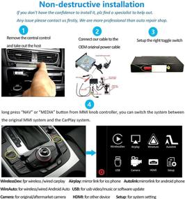img 1 attached to 🚗 Wireless Carplay Android Auto Retrofit Kit for Audi A4 A5 S4 S5 RS4 RS5 Q5 2010-2016 with 3GMMI Factory Screen Update, Supports Mirrorlink, Siri, Original Control, Camera