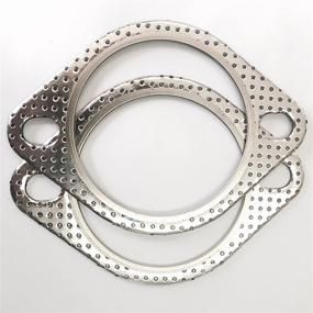 img 1 attached to Ticon Industries - 2 Bolt MLSG High Temp Exhaust Gasket 3 Inch Inner Diameter - Set of 2 - Heavy Duty - Part Number 120-07610-0002