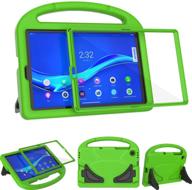 shockproof kids case for lenovo tab m10 fhd plus 10.3 inch tablet - built-in screen protector, green logo