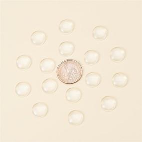 img 2 attached to 🐼 PandaHall Elite 70pcs 16mm Half Round Flat Back Clear Glass Dome Tile Cabochons for Photo Pendant Craft Jewelry Making