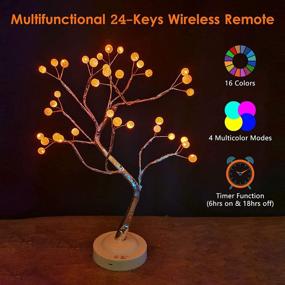 img 2 attached to 🌳 Illuminate your Space with FOAMICHI 20" RGB Bonsai Tree Light: Remote Controlled, Battery/USB Operated Night Light, Perfect Decor for Bedroom Desktop, Christmas Party Indoor (16 Color)