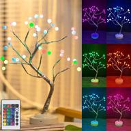 🌳 illuminate your space with foamichi 20" rgb bonsai tree light: remote controlled, battery/usb operated night light, perfect decor for bedroom desktop, christmas party indoor (16 color) логотип