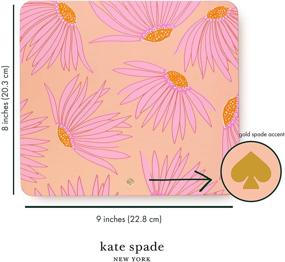 img 1 attached to 🌸 Коврик для мыши Kate Spade New York Pink Floral из искусственной кожи, 9x8 дюймов с антискользящей основой, Мотив "Осыпающиеся цветы