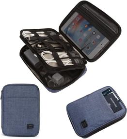 img 4 attached to BAGSMART Double-Layer Electronic Organizer: Travel Cable Case for Cables, iPhone, Kindle, USB - Blue