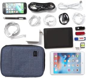 img 3 attached to BAGSMART Double-Layer Electronic Organizer: Travel Cable Case for Cables, iPhone, Kindle, USB - Blue