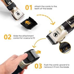 img 3 attached to Ceenwes Professional Cordless Pet Grooming Clippers - Detachable Blade with 4 Comb Guides | Ideal for Dogs, Cats, and Other House Pets | Complete Pet Grooming Kit