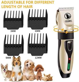 img 1 attached to Ceenwes Professional Cordless Pet Grooming Clippers - Detachable Blade with 4 Comb Guides | Ideal for Dogs, Cats, and Other House Pets | Complete Pet Grooming Kit