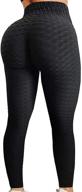 🩲 agroste women's high-waist yoga pants with tummy control for workout, ruched butt-lifting stretchy leggings in textured booty tights логотип