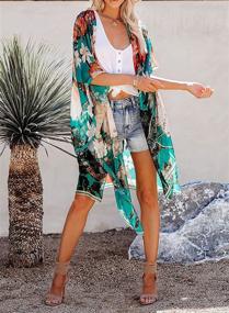 img 2 attached to 👘 GOSOPIN Women's Clothing: Stylish Apricot Kimono Cardigan and Versatile Swimsuit Cover Ups