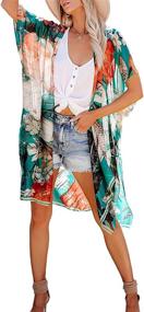 img 4 attached to 👘 GOSOPIN Women's Clothing: Stylish Apricot Kimono Cardigan and Versatile Swimsuit Cover Ups