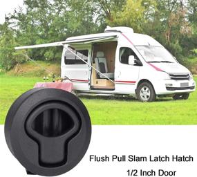 img 2 attached to 🚤 ADrivWell 2Pcs Black Plastic Slam Latch Flush Door Pull Latch for Boat Deck Hatch – Reliable and Convenient Door Pull Latch for Watercrafts