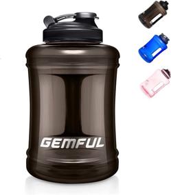 img 4 attached to GEMFUL Large 85 OZ BPA-Free 💦 Sports Water Bottle - Big Jug for Hydration