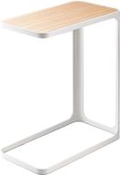 🪑 stylish and space-saving yamazaki home c shape end couch compact side table in elegant white логотип