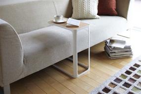 img 2 attached to 🪑 Stylish and Space-Saving Yamazaki Home C Shape End Couch Compact Side Table in Elegant White