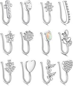 img 4 attached to BESTEEL 12Pcs Rings Septum Piercing Women's Jewelry