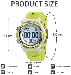 img 2 attached to 👦 Durable Kids' Digital Sports Waterproof Watches for Boys