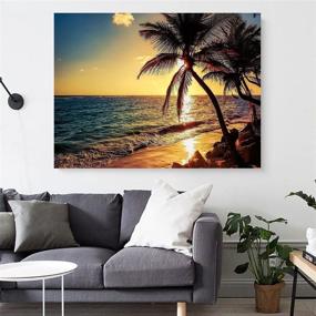 img 2 attached to 🎨 Fipart 5D DIY Diamond Painting Cross Stitch Craft Kit Wall Stickers for Living Room Decoration - Sandy Beach (12X18inch/30X45CM)