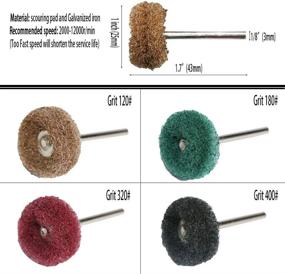 img 3 attached to 💎 Premium Abrasive Buffing Polishing Wheel Set for Rotary Tools | Rust Removal, Deburring on Metal Surfaces | Mini Scouring Pad Brush Polishing Kit (Grit 120 Brown 50pcs)