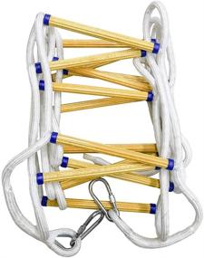 img 1 attached to 🔥 Flame Resistant Safety Rope Escape Ladder by QWORK - Emergency Fire Ladder with Carabiners, Fast Deployment in Fire, Weight Capacity of 2000 pounds, for 2 Story Buildings, 16 FT Length