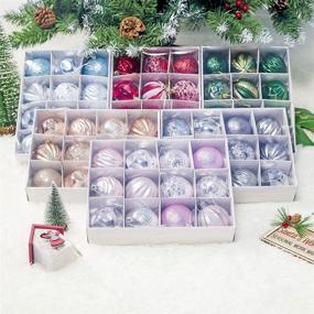 img 2 attached to 🎄 12-Piece Assorted Christmas Tree Ball Ornaments, 2.4 Inches - Shatterproof, Shine, and Ideal for Xmas Tree Decoration, Holiday Party, Wedding Indoor/Outdoor. Perfect Gift Box Set in Vibrant Red.