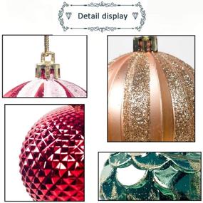 img 1 attached to 🎄 12-Piece Assorted Christmas Tree Ball Ornaments, 2.4 Inches - Shatterproof, Shine, and Ideal for Xmas Tree Decoration, Holiday Party, Wedding Indoor/Outdoor. Perfect Gift Box Set in Vibrant Red.