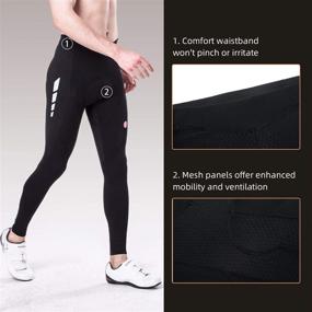 img 1 attached to 🚴 Men's 4D Padded Cycling Pants - Souke Sports Road Bike Tights with Breathable Long Leggings