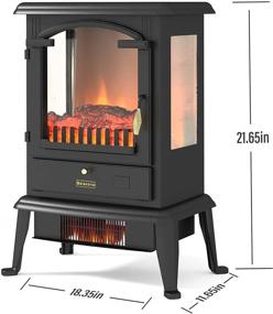 img 2 attached to 🔥 Selectric Electric Fireplace Stove: Remote Control, Realistic Flame Effect, Adjustable Brightness, Overheating Protection