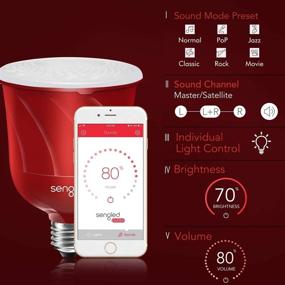 img 2 attached to 🔊 Sengled Pulse LED Smart Bulb with JBL Bluetooth Speaker, App-Controlled Up to 8 BR30 LED Light Bulbs Starter Kit, E26 Base, Amazon Alexa Compatible, Candy Apple Red, 2 Pack