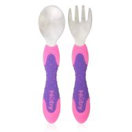 🍴 nuby 5-piece stainless utensil set in elegant purple: stylish and durable kitchen tools logo