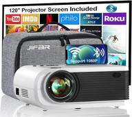 📽️ 5g wifi bluetooth projector bundle, jifar 230" portable movie projector with projector screen, home theater video projector compatible with hdmi, vga, usb, laptop, ios & android smartphones logo