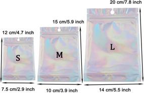 img 3 attached to EORTA 100 Pieces Self-Seal Aluminum Foil Pouch Plastic Packaging Bags with Hanging Hole - Resealable Storage Container for Food Snacks, Cosmetics, and Party Favors, Small-12x7.5 cm