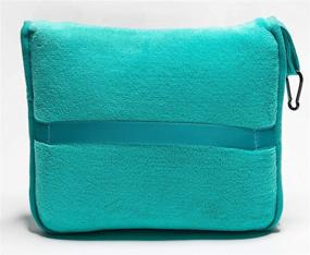 img 2 attached to BlueHills Premium Soft Travel Blanket Pillow: Compact Teal Green T006 Blanket for Airplane Travel with Handy Accessories