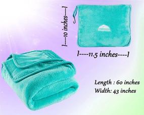 img 1 attached to BlueHills Premium Soft Travel Blanket Pillow: Compact Teal Green T006 Blanket for Airplane Travel with Handy Accessories