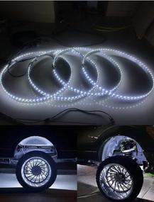 img 1 attached to Sando Tech 15.5'' Pure White Solid Color IP68 Waterproof Strobe LED Wheel Ring Lights - Brightest Tire Lights for Trucks, Offroad Vehicles