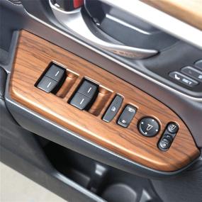 img 3 attached to 🍑 Peach Wood Grain Interior Window Switch Panel Cover Set for Honda CRV CR-V 2017-2020 (4pcs, Excludes Rear Seat Heating Buttons)