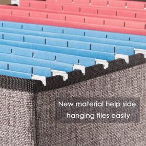img 1 attached to 📦 PRANDOM Collapsible Decorative Linen File Organizer Box - Set of 2 Hanging File Folders with Lids for Office Cabinet, Letter Size (15x12.2x10.75 inch)
