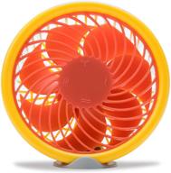 compact 5 inch usb desk fan with gravity sensor switch - silent operation, 3 speeds, orange - ideal for home and office use logo