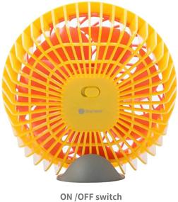 img 2 attached to Compact 5 Inch USB Desk Fan with Gravity Sensor Switch - Silent Operation, 3 Speeds, Orange - Ideal for Home and Office Use