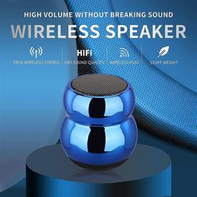 img 4 attached to 🔊 Северный Шун: Портативная акустическая система с Bluetooth и встроенным микрофоном для громкой связи, слотом для TF-карты, красочным металлическим корпусом, HD-звуком и басами - идеально подходит для iPhone, iPad, смартфонов на Android и многих других устройств.